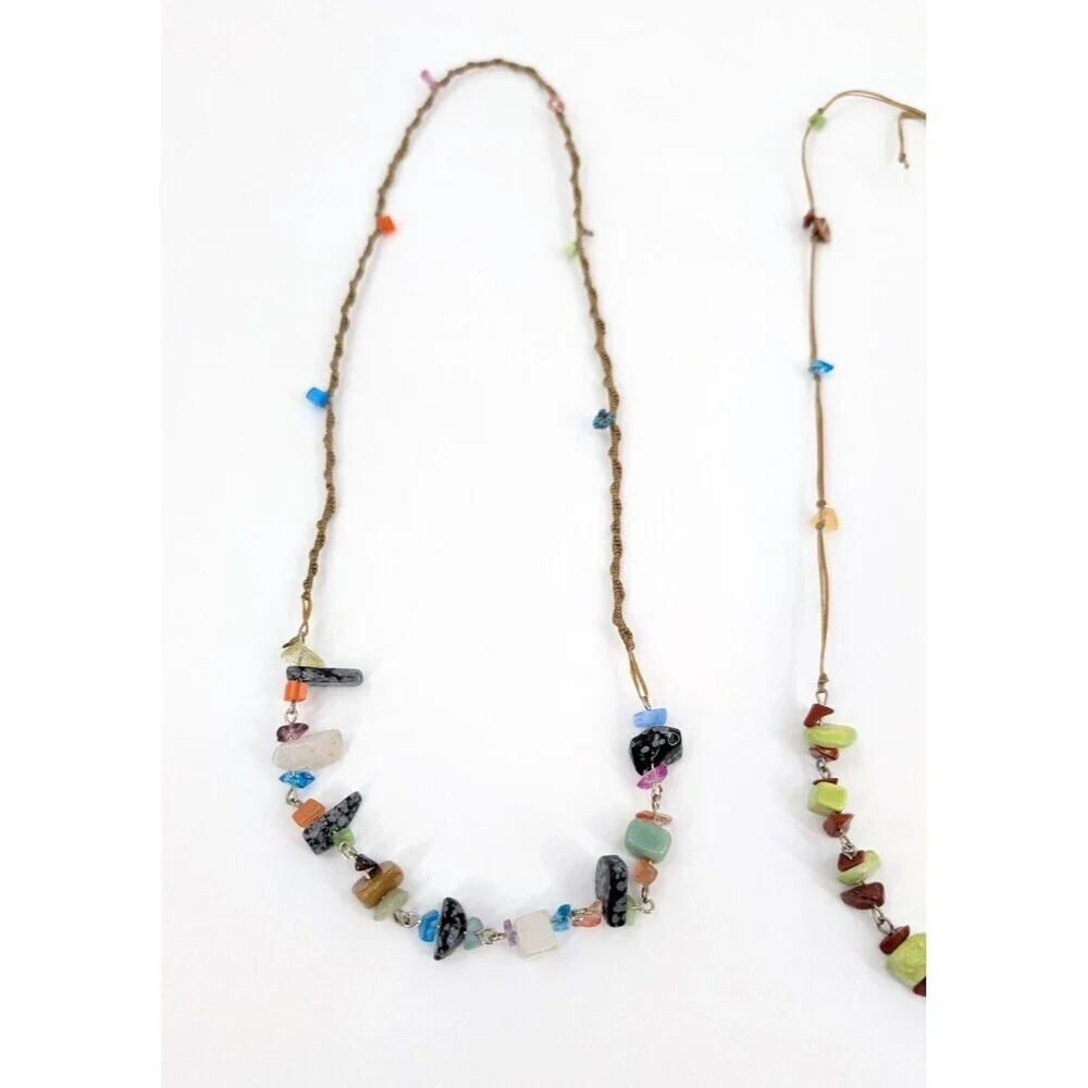 Boho Layered‎ Necklace Chunky Stones Handmade Statement Piece Coachella Festival